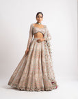 White Heavy Multi Geo Color Lehenga Set