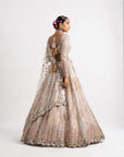 White Heavy Multi Geo Color Lehenga Set