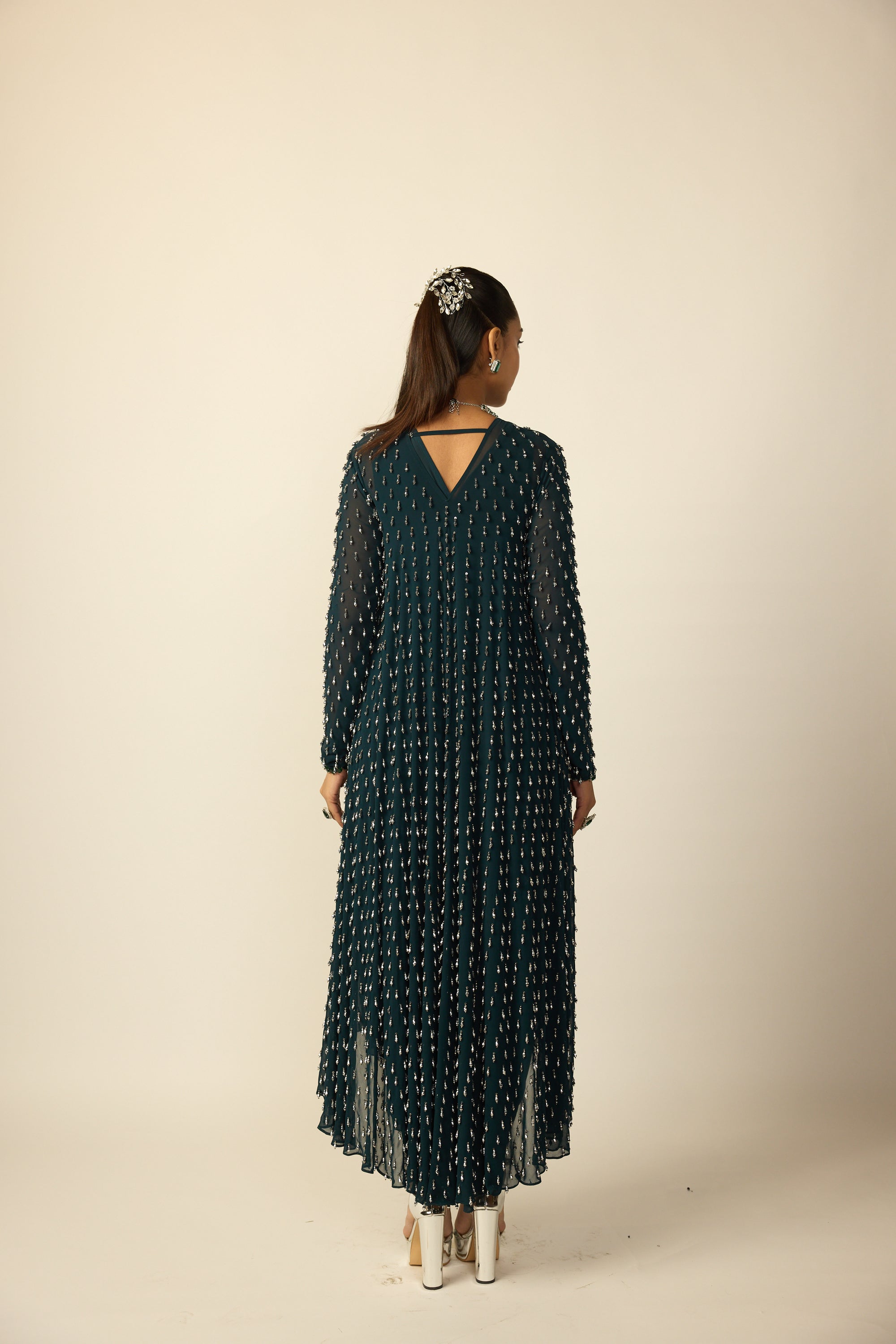 Dark Teal Drop Kurta Set
