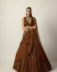 Metallic Copper Lehenga Set