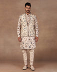 Almond Ivory Nehru Jacket Set | East