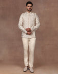 Almond Ivory Tonal Bandhgala Set | East