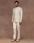Almond Ivory Tonal Bandhgala Set | East