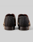 Antique Gold - Black Embroidered Loafers