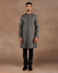 Antique Silver - Black Kurta Set