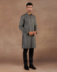 Antique Silver - Black Kurta Set