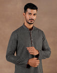 Antique Silver - Black Kurta Set