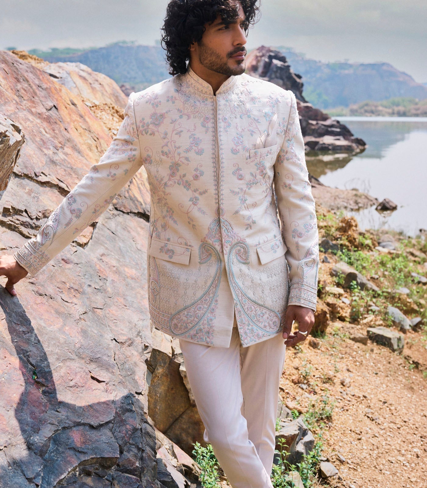 Ivory Bandhgala Set