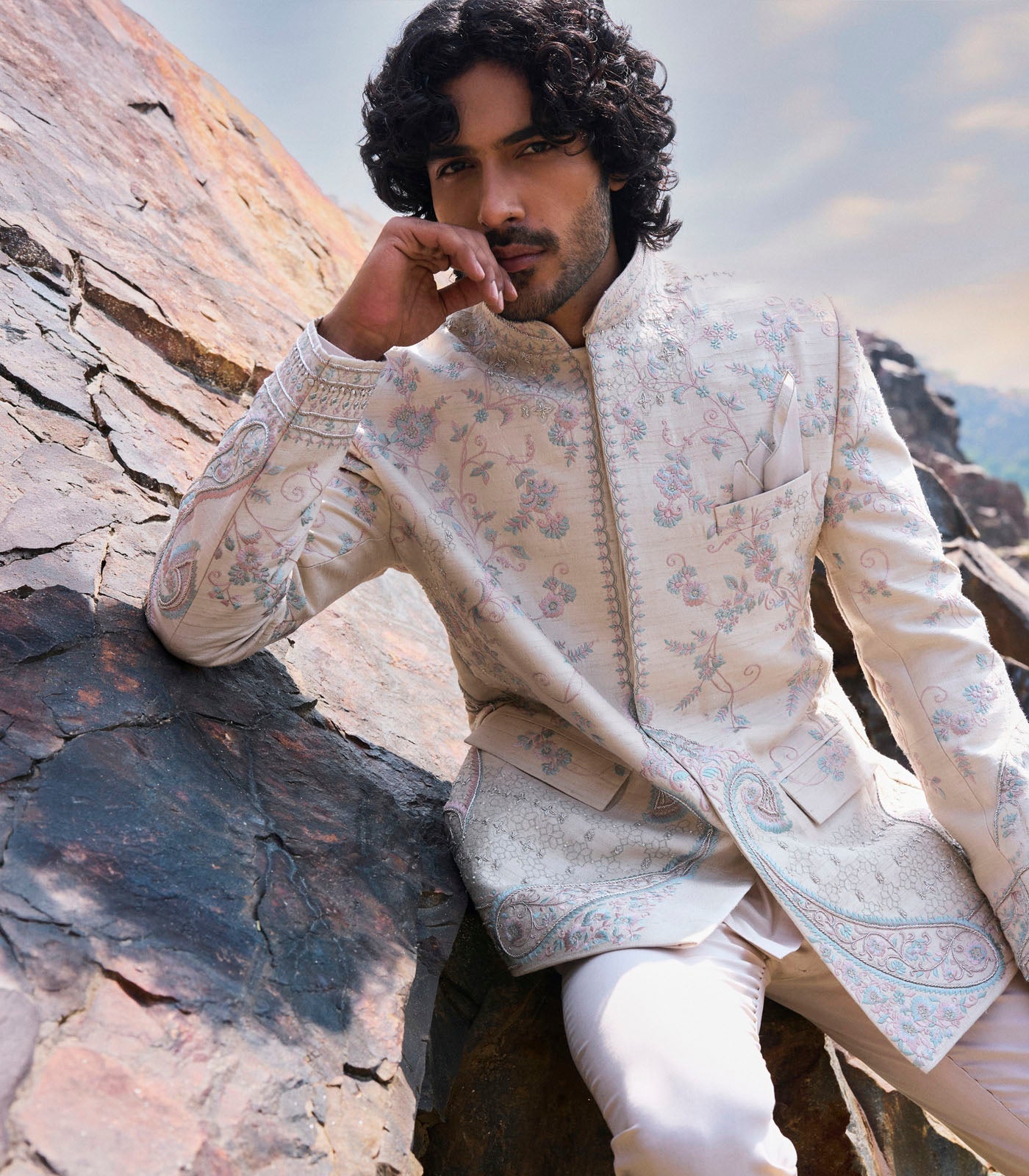 Ivory Bandhgala Set