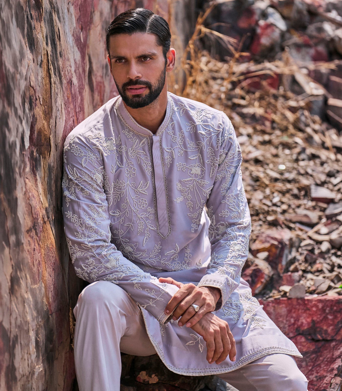 Light Grey Kurta Set