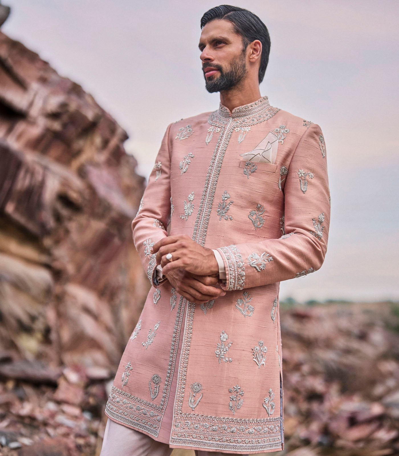 Dusty Rose Sherwani Set