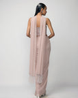 Ash Pink Draped Sequins Embroidered Skirt Set