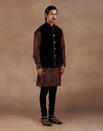 Black Velvet Nehru Jacket Set