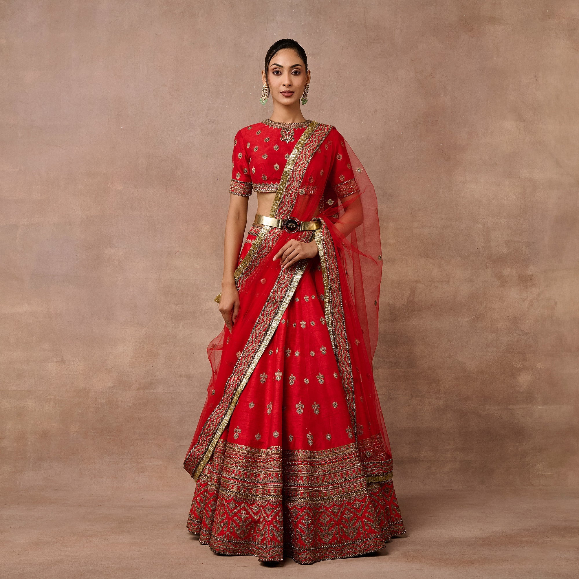 Bright Red Lehenga Set