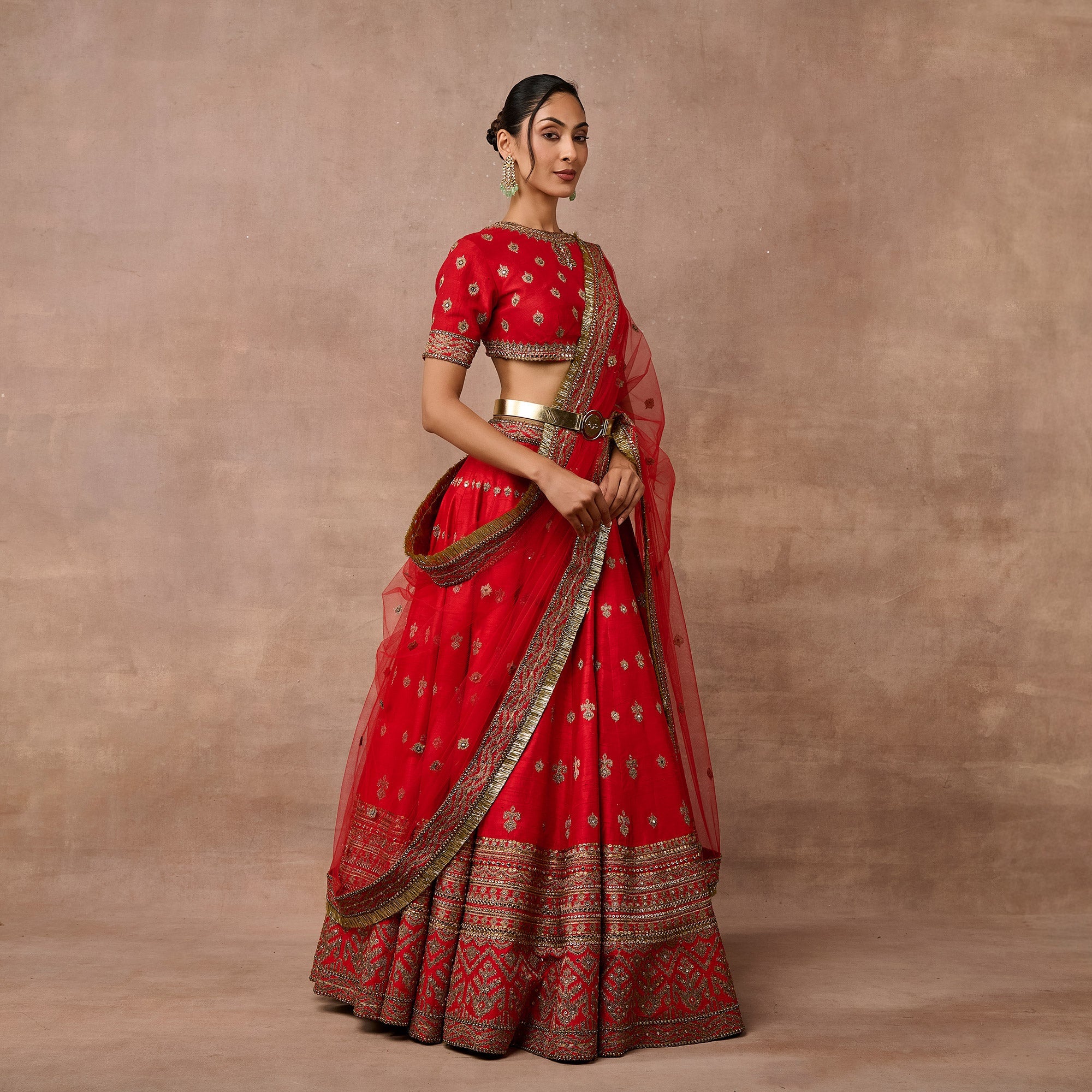 Bright Red Lehenga Set