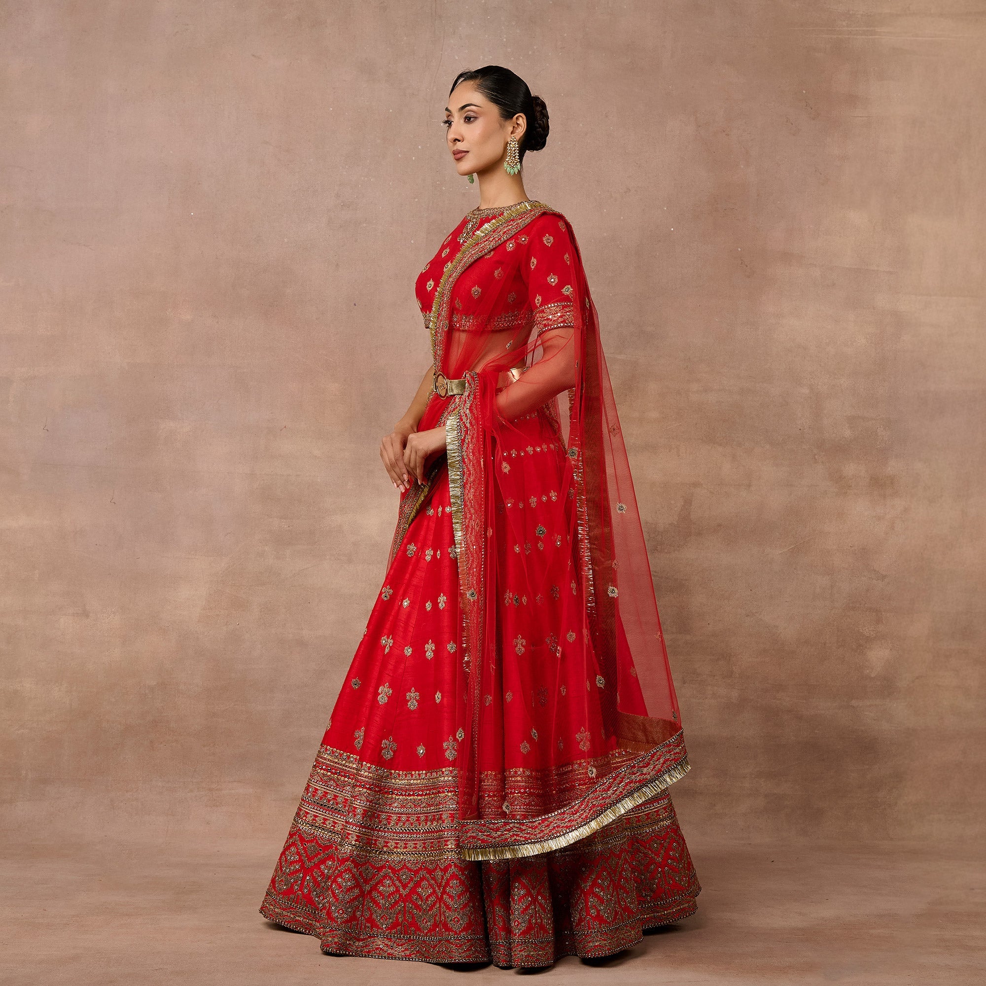 Bright Red Lehenga Set