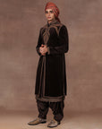 Brown Velvet Sherwani Set | East