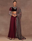 Burgundy Sharara Set
