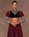 Burgundy Sharara Set
