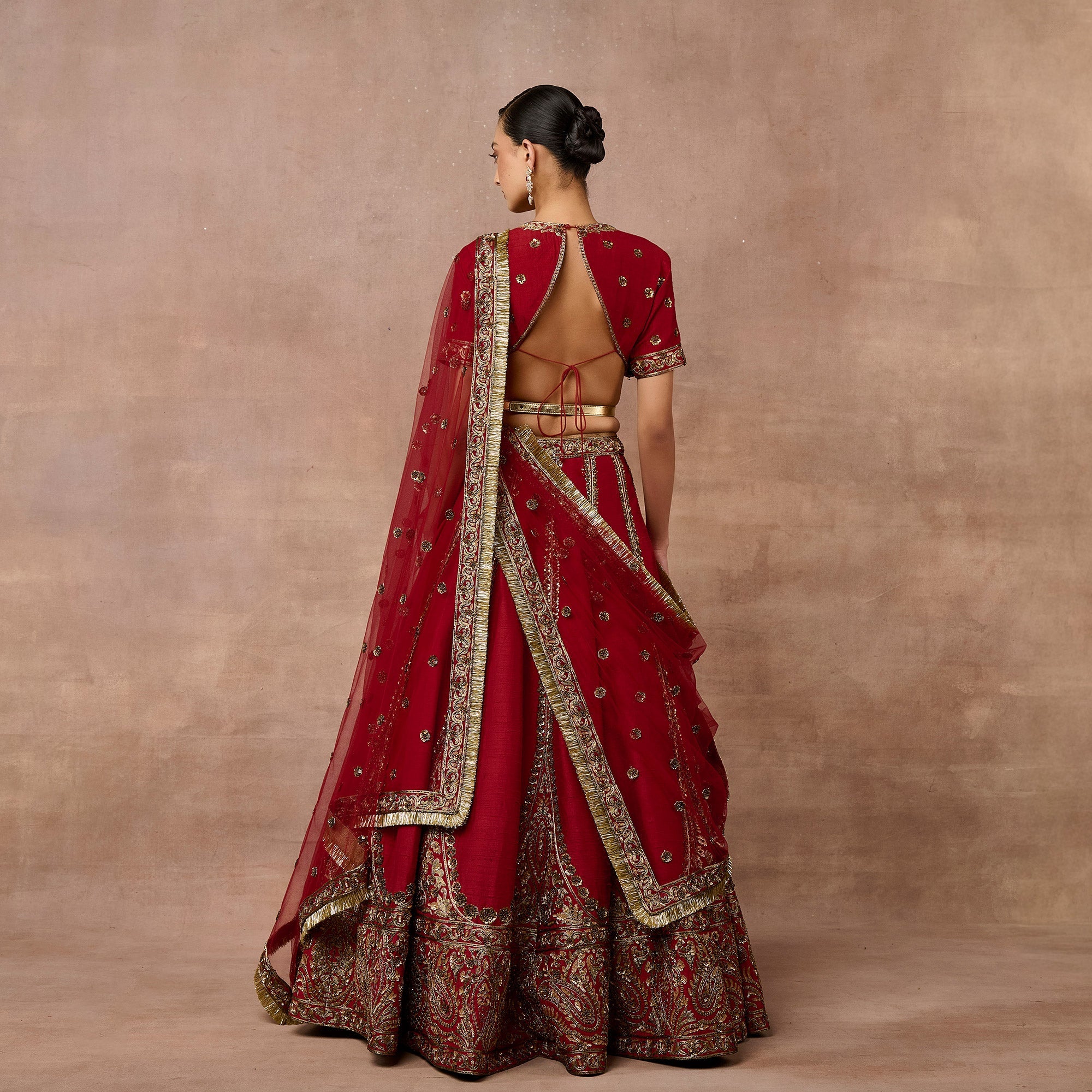 Carmine Red Lehenga Set