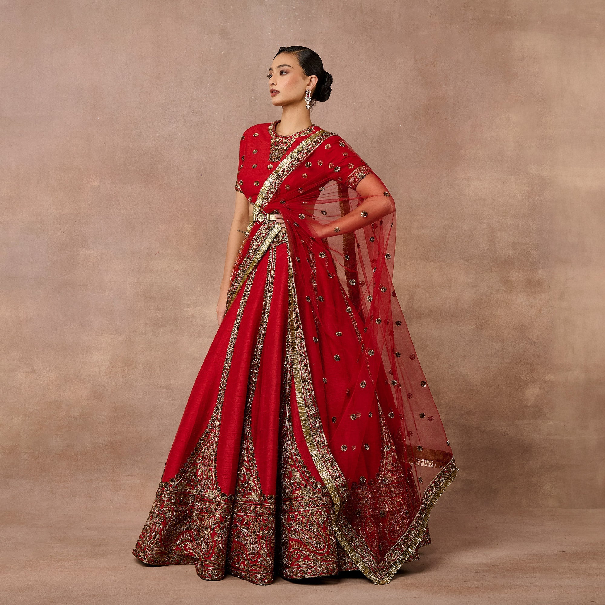 Cherry Red Lehenga Set