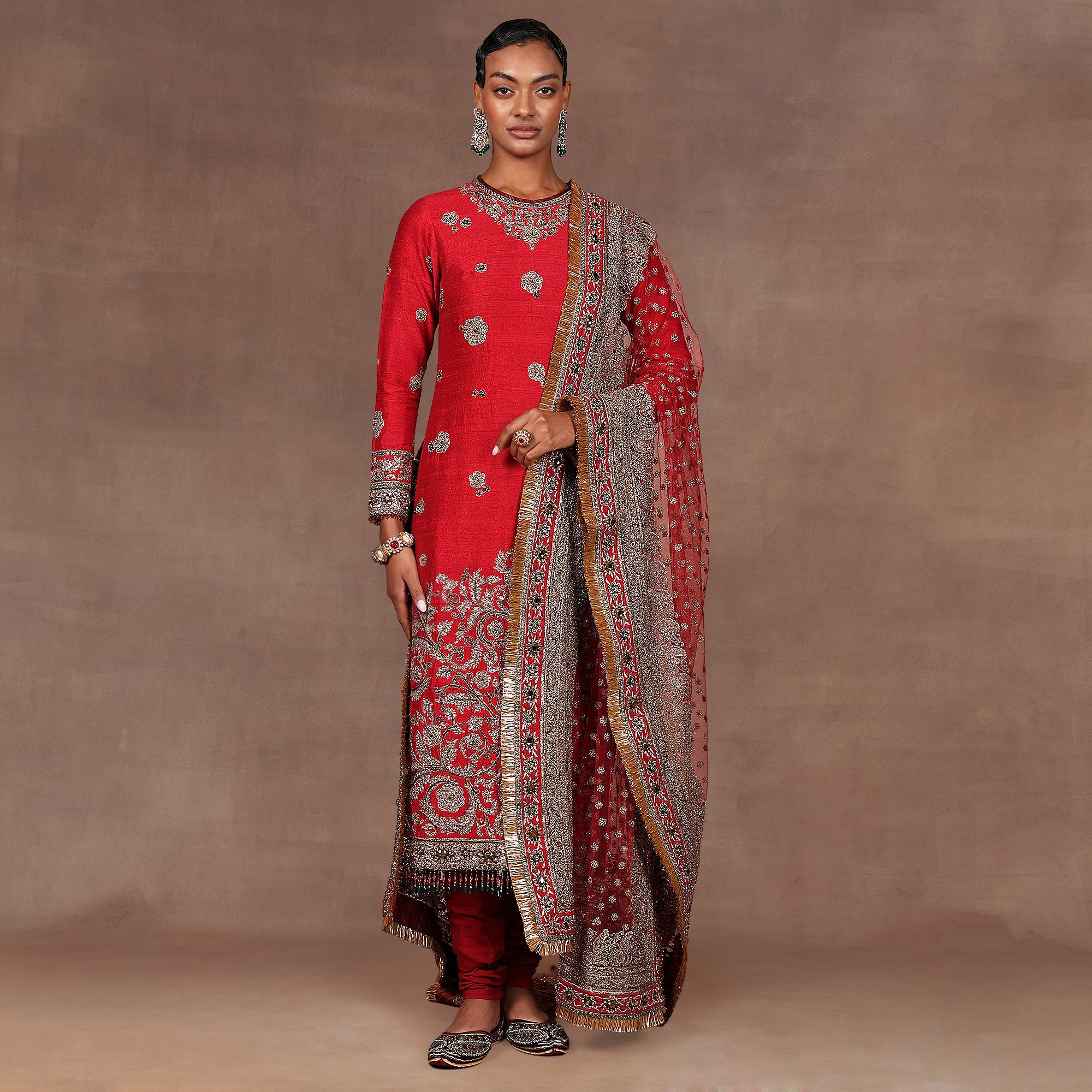 Cherry Red Tunic Set