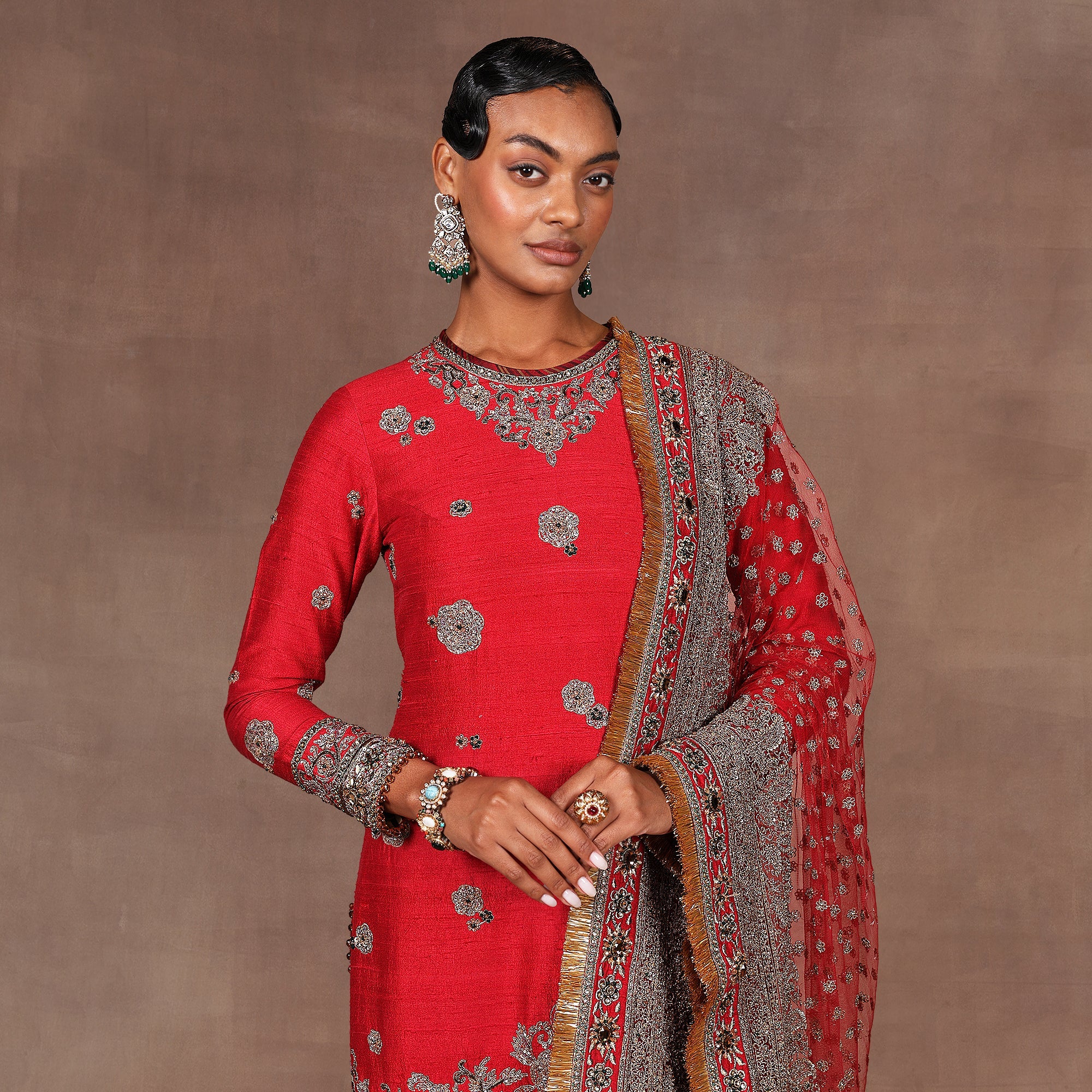 Cherry Red Tunic Set
