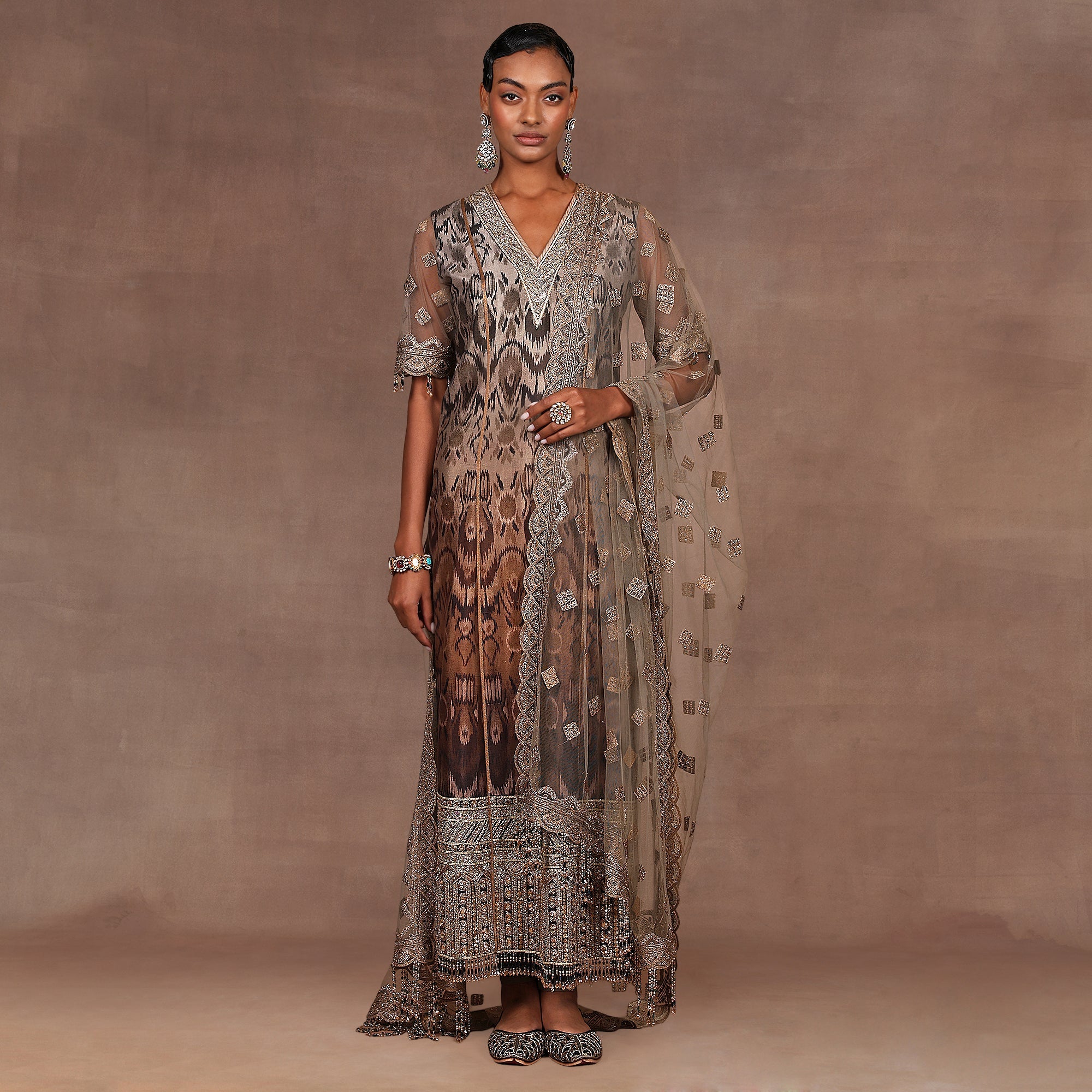 Sunny's Bridal - JJ Valaya - Chocolate Ombre Tunic Set - L / Brown