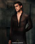 Black Swaroski Jaal Kurta
