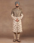 Creme Ivory - Gold Sherwani Set