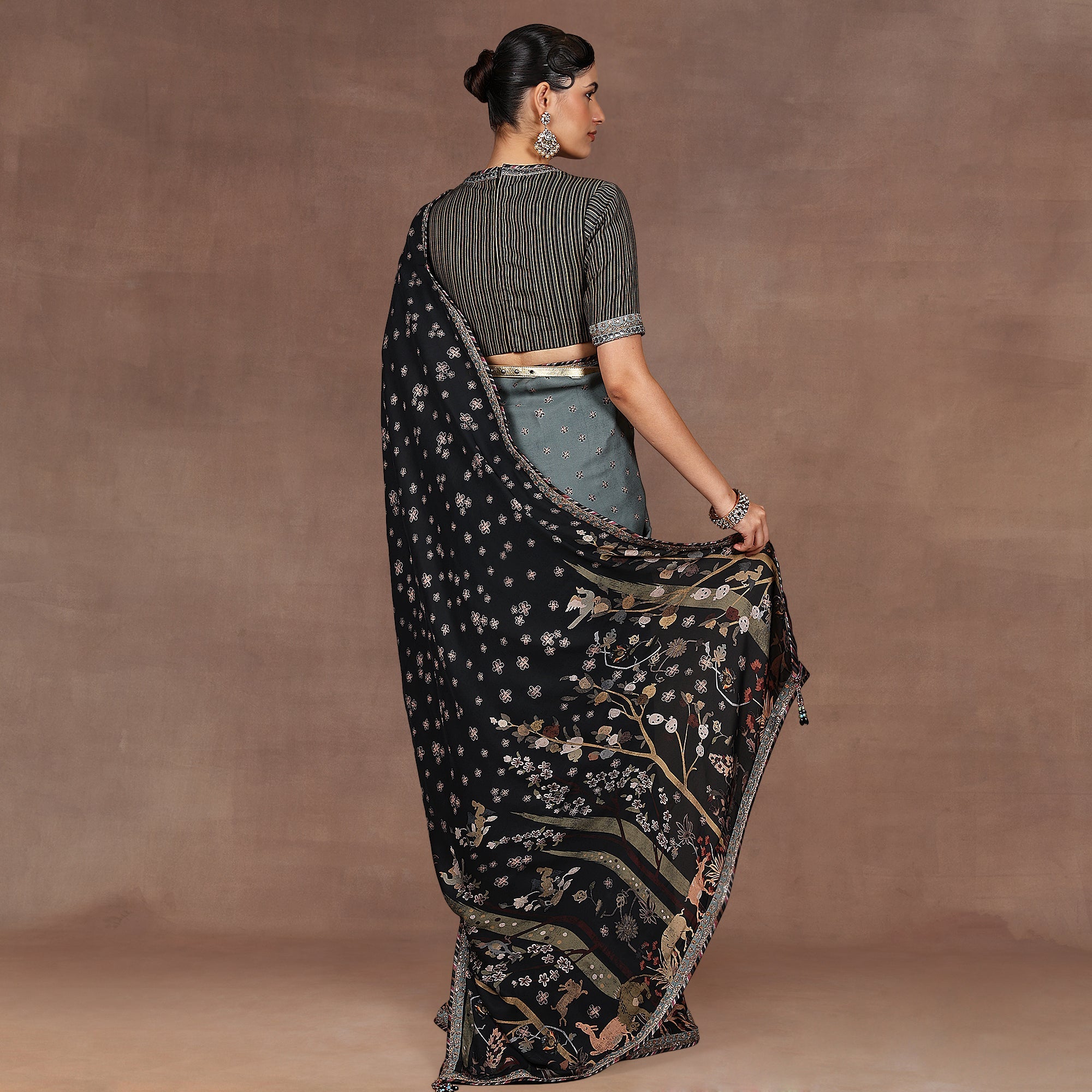 Emerlad Ombre Saree Set