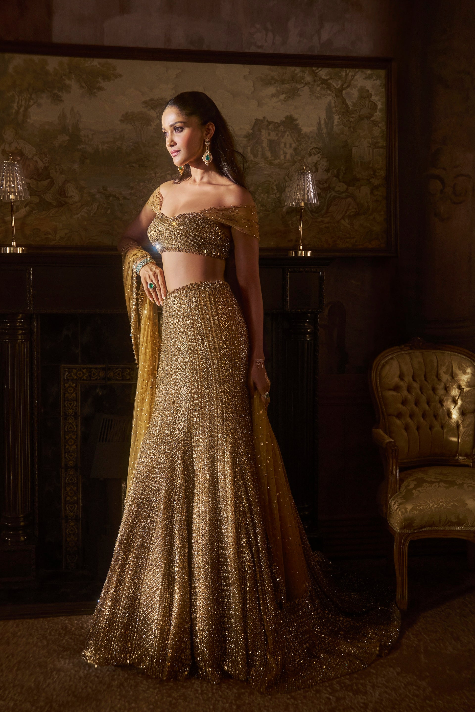Antique Gold Trail Skirt Set