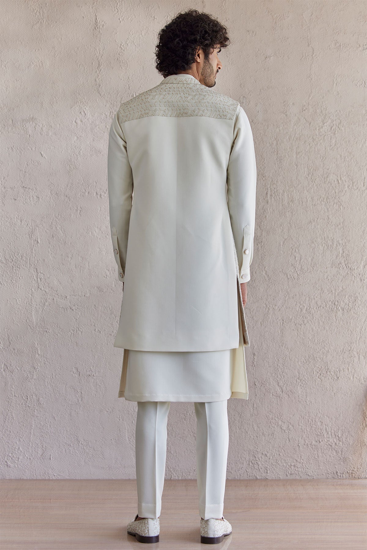 Venice Ivory Nehru Jacket (Light)