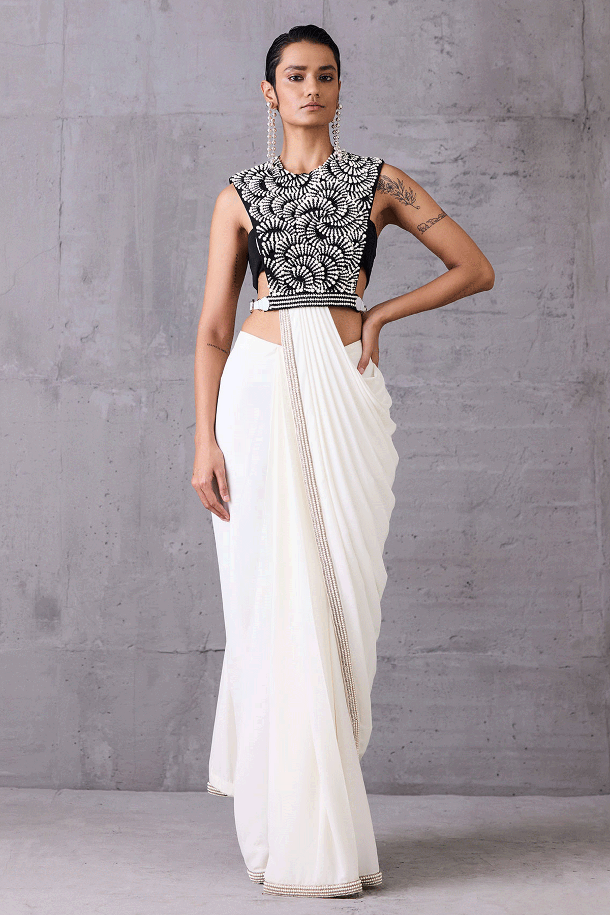 Monochrome Saree