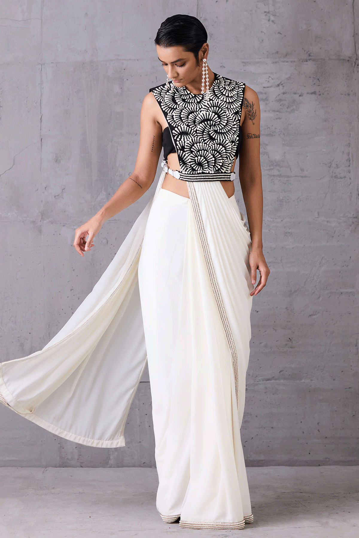 Monochrome Saree