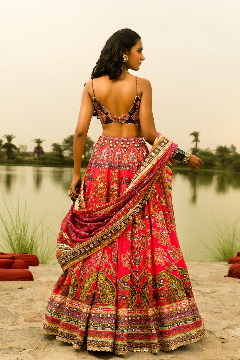 Pink &amp; Purple Banno Lehenga Set