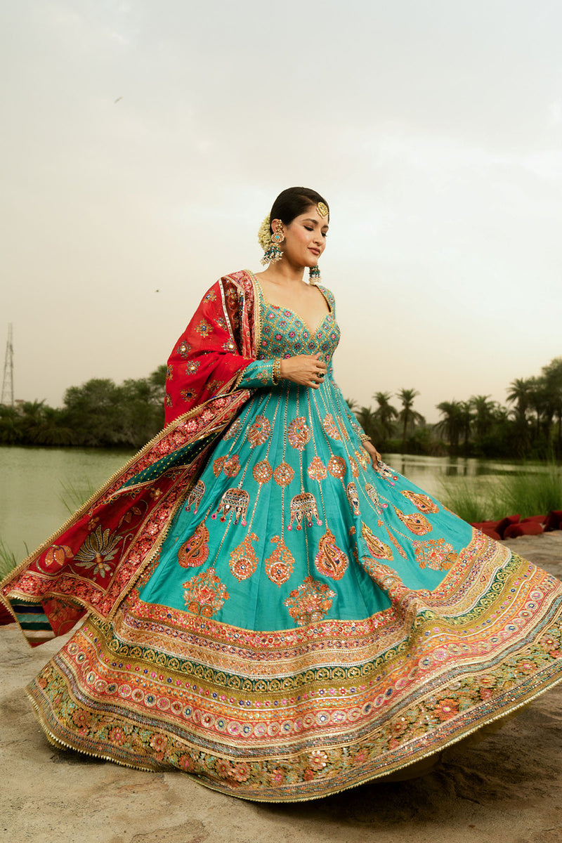 Firozi Anarkali Banno Set