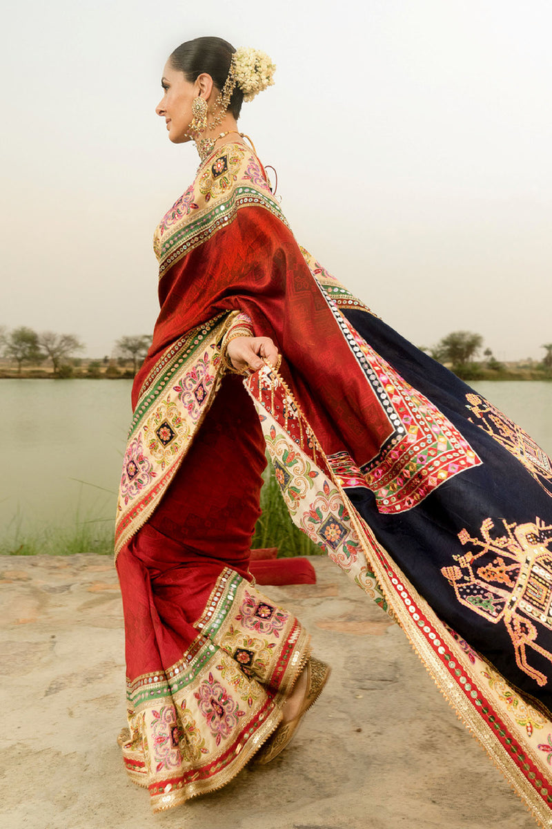Red Banno Saree Set