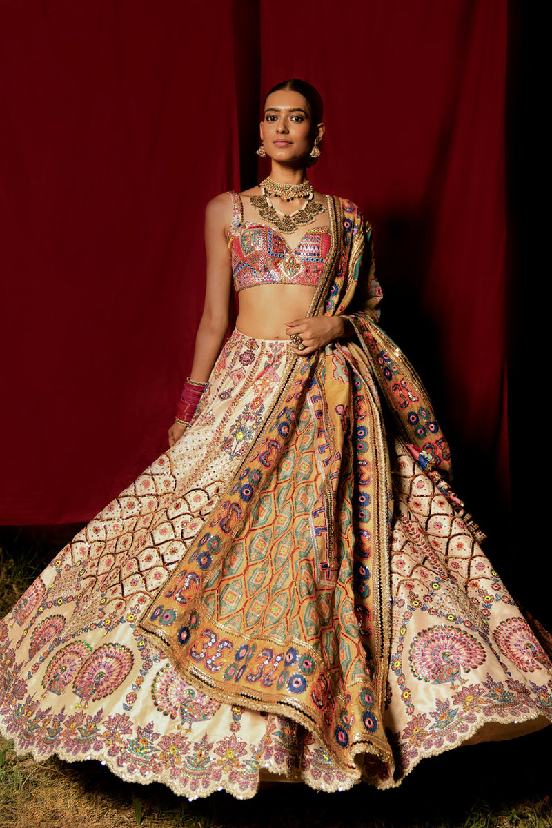 Ivory Banno Lehenga Set