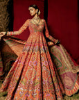 Orange Banno Anarkali Set