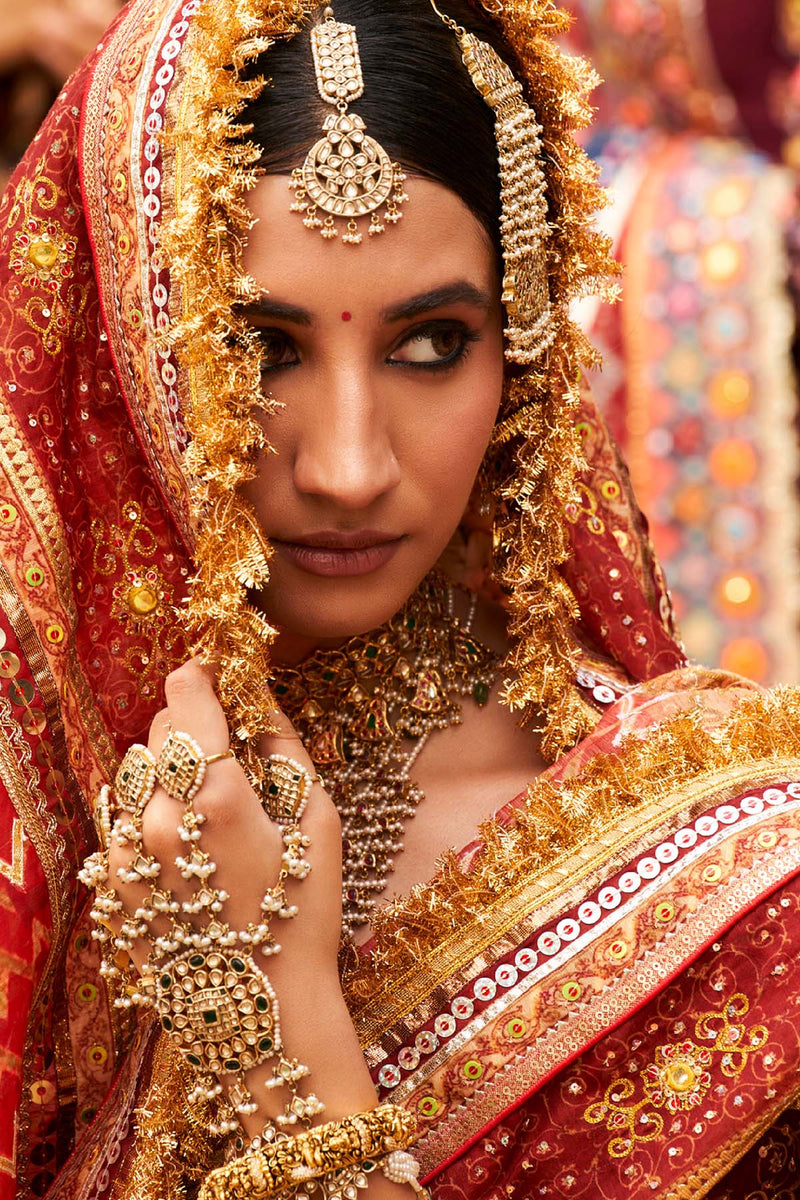 Red Banno Lehenga Set