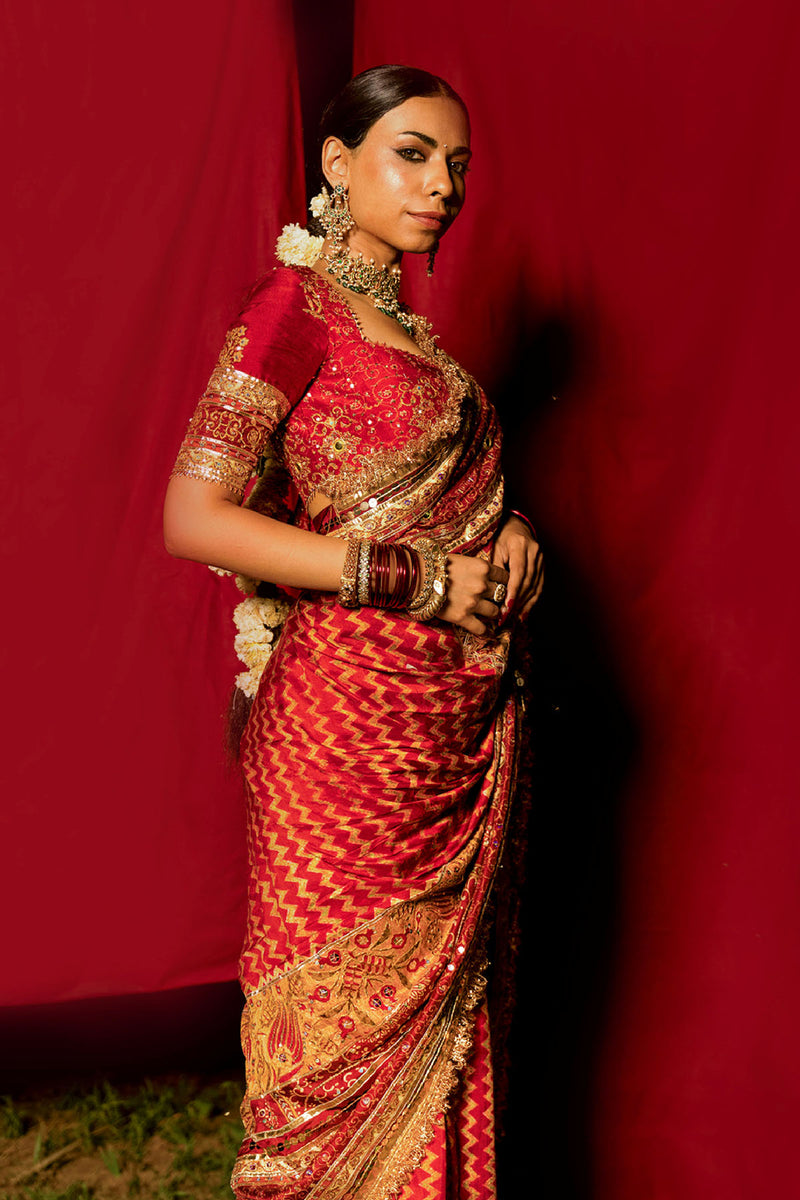 Red Banno Saree Set II