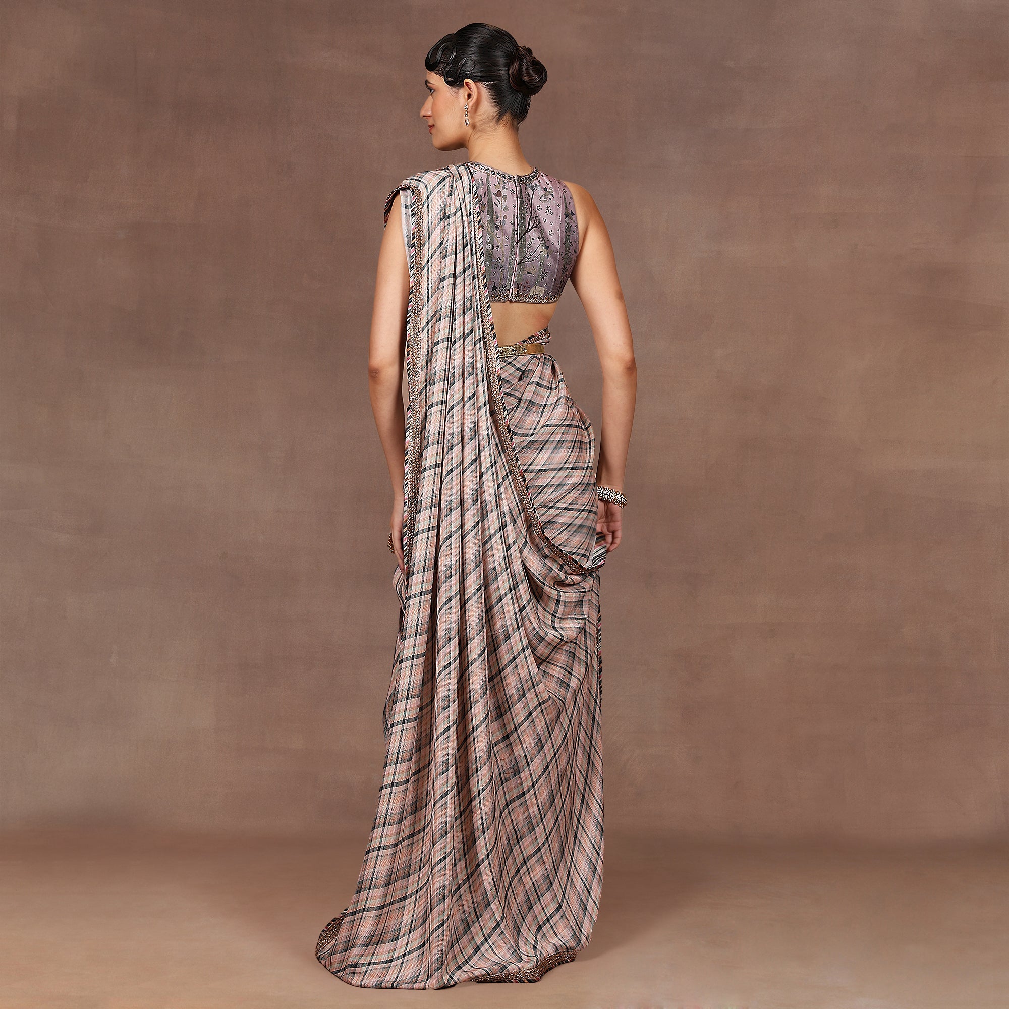 Mave Pink Ombre Saree Set