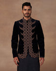 Midnight Blue Bandhgala Set | East