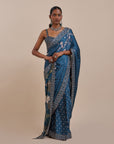 Midnight Blue Saree Set | Atth