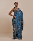 Midnight Blue Saree Set | Atth