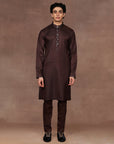 Mocha Brown Bandhgala Set | East