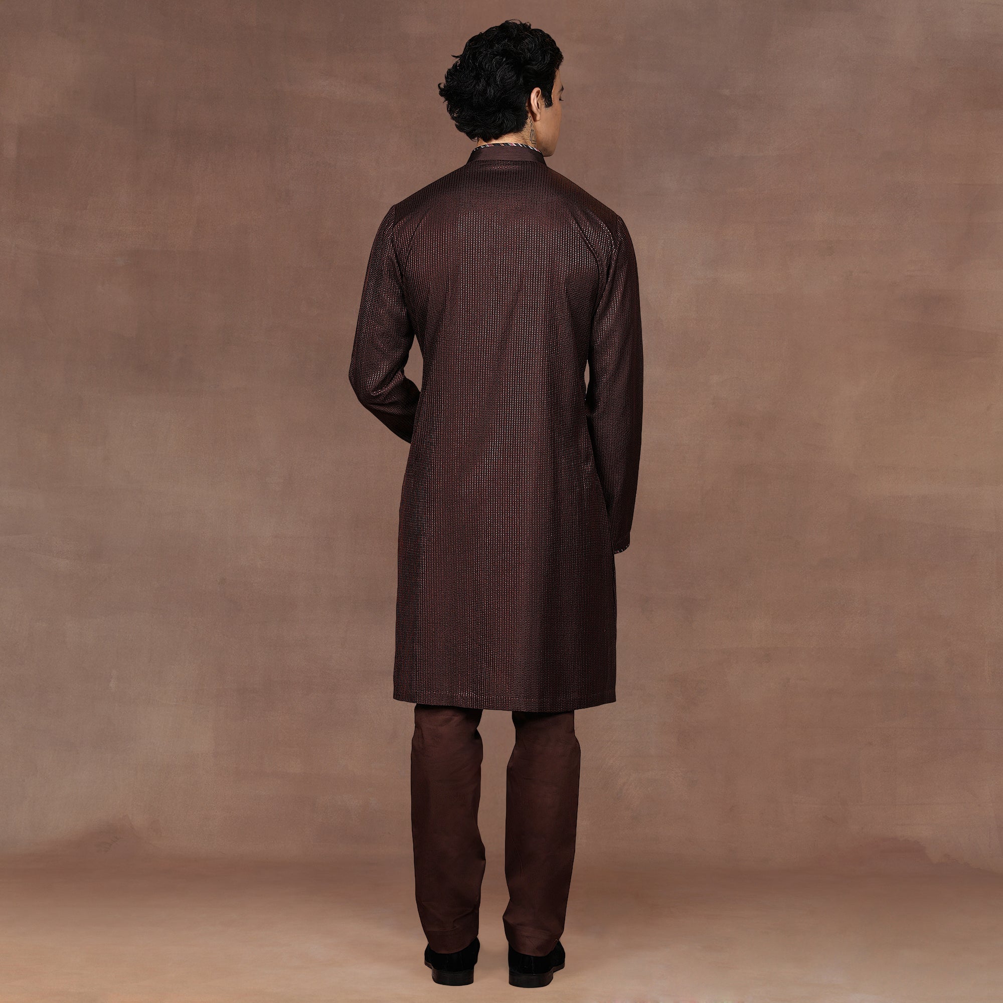 Mocha Brown Bandhgala Set | East