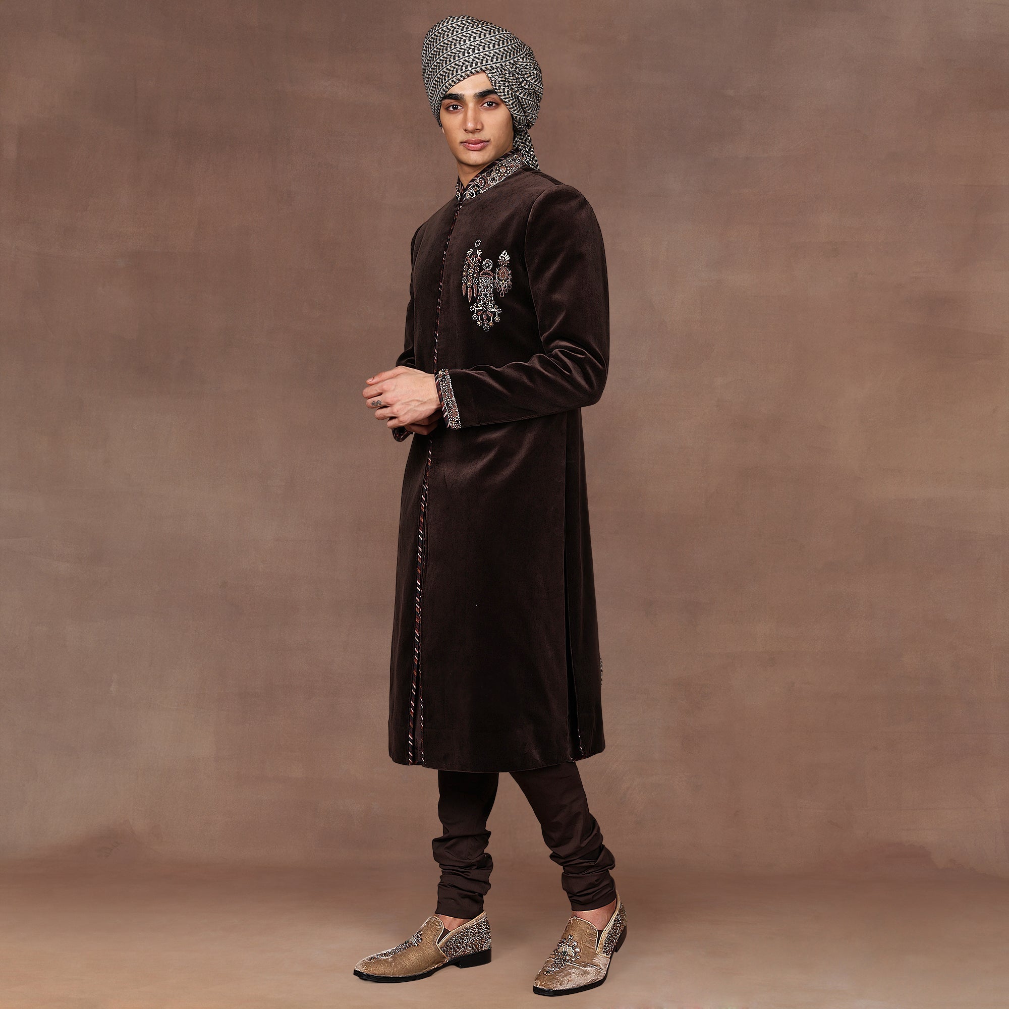 Mocha Brown Sherwani Set | East