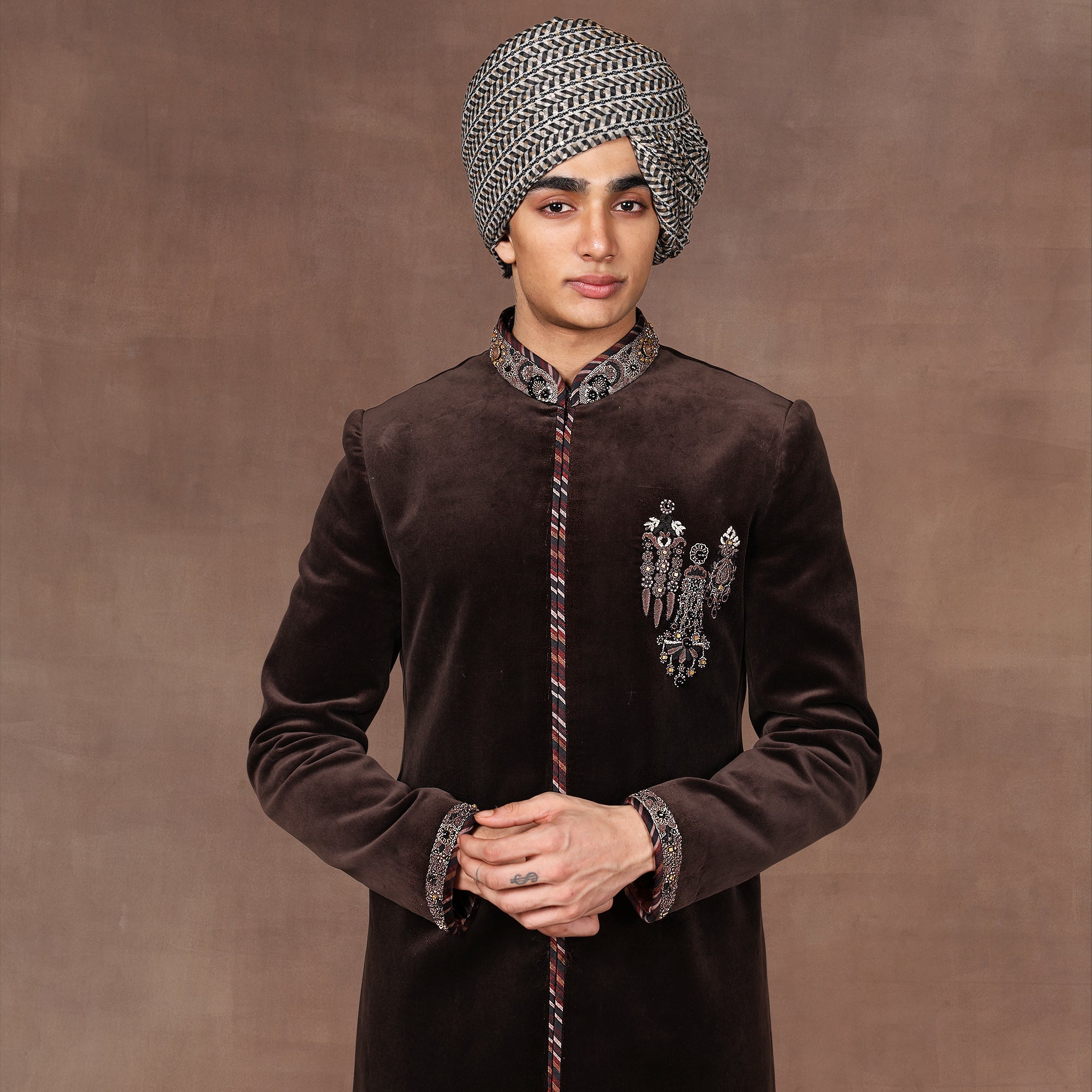 Mocha Brown Sherwani Set | East